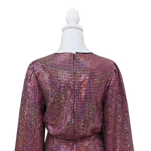 Rhode Isa Sequin Mini Dress 8 Purple NWT - Picture 6 of 8